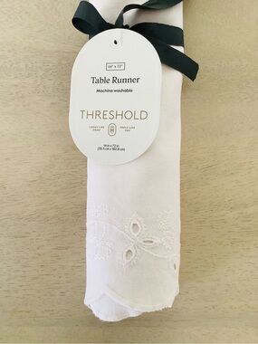 Threshold Eyelet Table Runner - Ivory